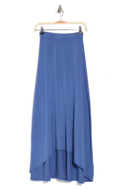 Go Couture Asymmetric Hi-low Skirt In Skydiver