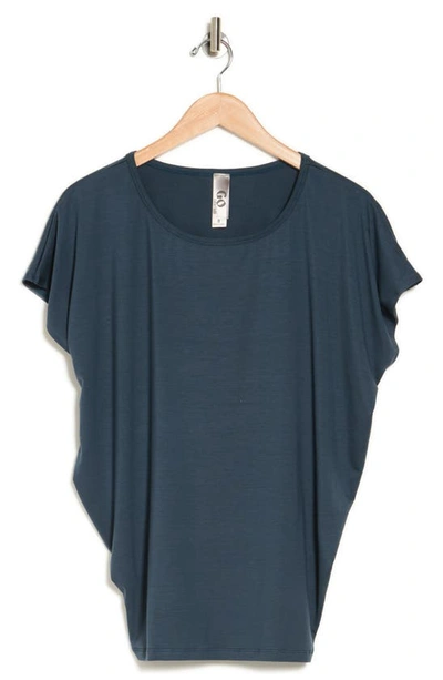Go Couture Cap Sleeve Dolman Tee In Skydiver