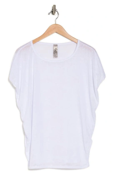 Go Couture Cap Sleeve Dolman Tee In Ivory Print 1