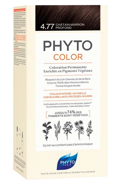 Phyto Color Permanent Hair Color In 4.77 Intense Chestnut Brown