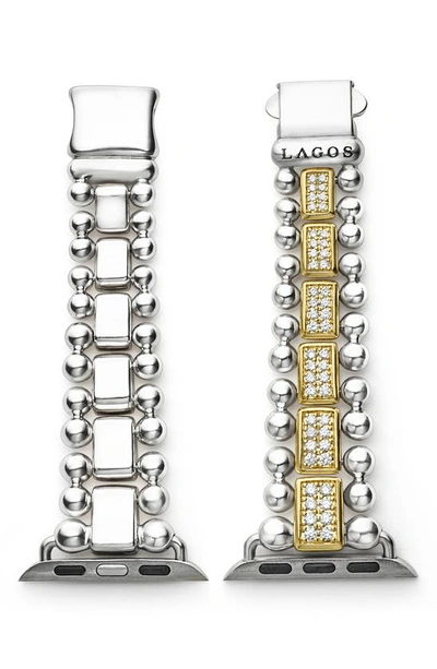 LAGOS LAGOS 18K GOLD & STERLING SILVER DIAMOND APPLE WATCH® WATCHBAND