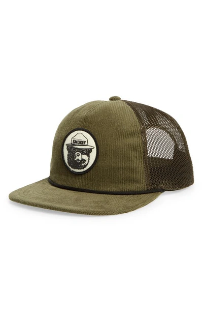 American Needle Smokey Bear Mackie Baseball Cap In Olive