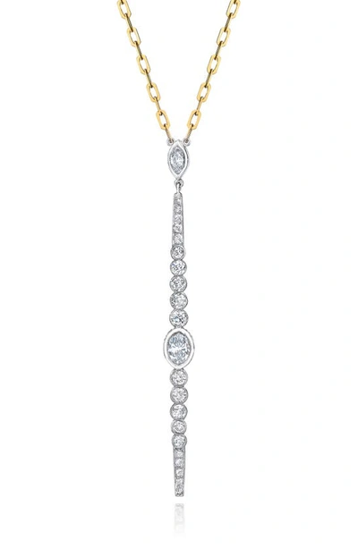 Mindi Mond Diamond Bar Pendant Necklace In 18k Yg
