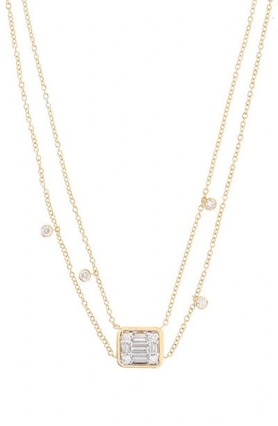 Mindi Mond Clarity Single Floating Diamond Pendant Necklace In Gold