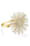 Mindi Mond Akoya Pearl & Diamond Spoke Bangle In Pearl/ Dia/ 18k