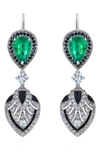 Mindi Mond Emerald & Diamond Drop Earrings In Green Multi