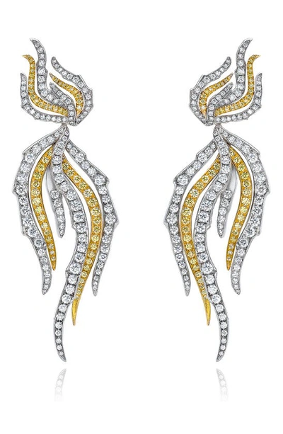 Mindi Mond Fire & Ice Diamond Drop Earrings In Dia/ 18k Yg