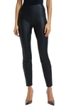 Good American Good Waist Leather Pull On Leggings In Black