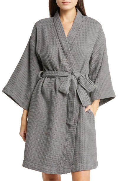 Nordstrom Everyday Waffle Robe In Grey Pearl
