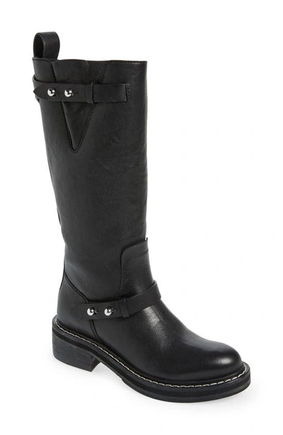 Rag & Bone Mid Calf Moto Boot In Black Leather