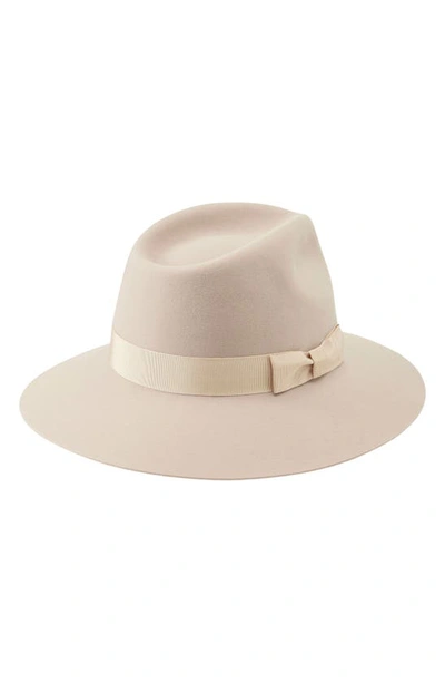 Helen Kaminski Emilli Conscious Merino Wool Fedora In Ecru/ Sand