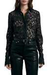 Rag & Bone Yvette Lace Shirt In Black