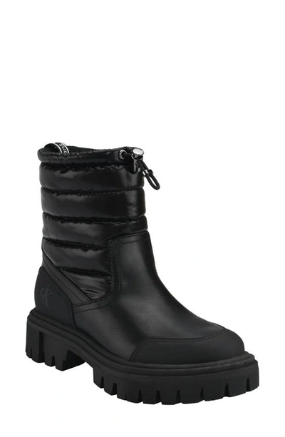 Calvin Klein Relika Quilted Boot In Black