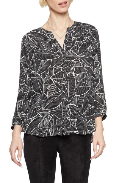 Nydj High/low Crepe Blouse In Leland Manor