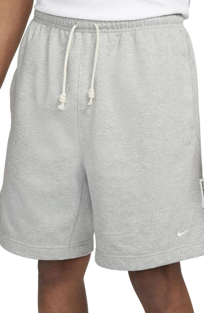 Nike Men's Standard Issue Dri-fit 8" Basketball Shorts In Dark Grey Heather/ Pale Ivory