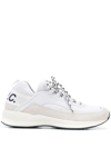 Apc Run Around Logo-tab Mesh And Suede Trainers In White