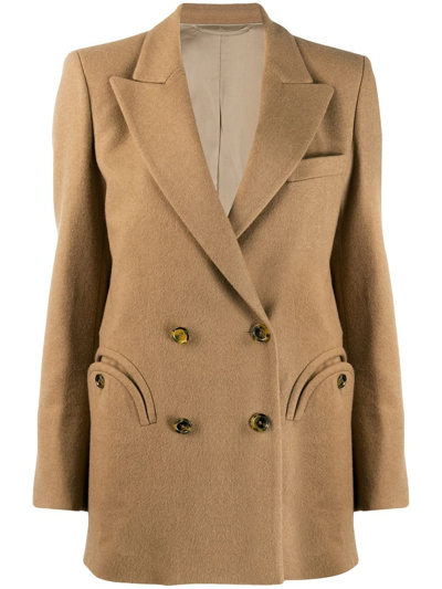 Blazé Milano Cholita Everyday Double-breasted Camel Hair And Wool-blend Blazer