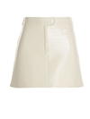 COURRÈGES LEATHER EFFECT FABRIC SKIRT