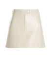 Courrèges Coated Stretch Cotton Miniskirt In White