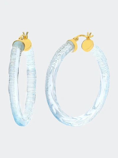 Gold & Honey Instyle Lucite Hoop Earrings In Blue