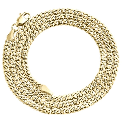 Pre-owned Jfl Diamonds & Timepieces 10k Yellow Gold 2.90mm Hollow Miami Cuban Link Chain Lobster Necklace 18-26 Inch