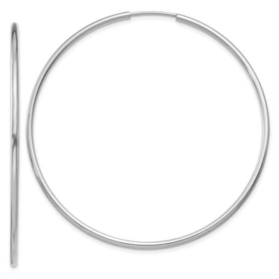Pre-owned Goldia 14k White Gold 1.5mm Polished Endless Hoop Earrings