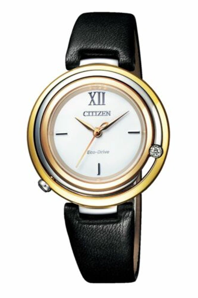 Pre-owned Citizen Em0656-15a Solar Women Watch Us4