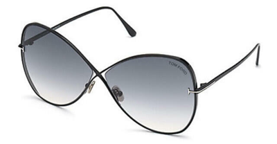 Pre-owned Tom Ford Ft 0842 Nickie 01b Black/gray Gradient Sunglasses 66 Mm Tf 842