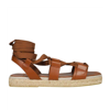 Max Mara Elide2 Leather Sandals In Brown