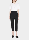 Saint Laurent Basic White T-shirt With Miiddle Logo Print In Cotton Woman In White