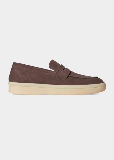 Loro Piana Men's Ultimate Walk Suede Penny Loafers In Md84 Warm