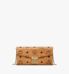 Mcm Tracy Crossbody Wallet In Visetos In Cognac