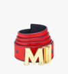 Mcm Claus M Reversible Belt 1.75" In Visetos In Candy Red