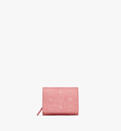 Mcm Trifold Wallet In Visetos Original In Blossom Pink Visetos | ModeSens