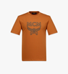 Mcm Men's Classic Logo T-shirt In Organic Cotton In Roasted Pecan