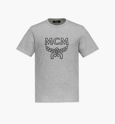Mcm Men's Classic Logo T-shirt In Organic Cotton In Heather Grey