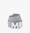 Mcm Claus M Reversible Belt 1.75" In Visetos In Misty Gray Visetos
