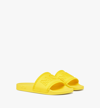 Mcm Big Logo Rubber Slides In Vibrant Yellow