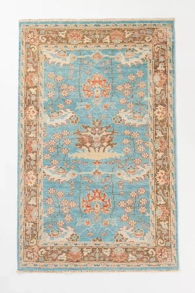 Anthropologie Hand-knotted Bennet Rug By  In Blue Size 2 X 3