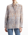 THEORY PRINTED MENSWEAR BUTTON-FRONT SHIRT