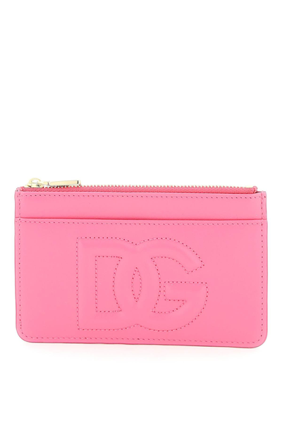 Dolce & Gabbana Logoed Card Holder In Pink