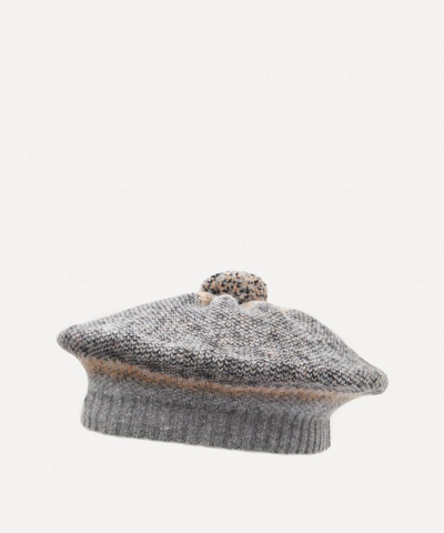 Quinton Chadwick Wool Tweed Beret In Grey