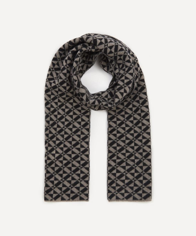 Quinton Chadwick Merino Wool Tile Pattern Scarf In Black