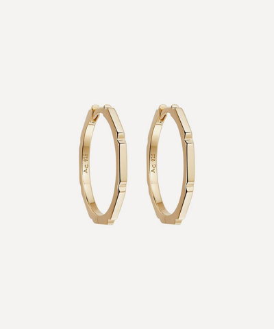 Astley Clarke Aubar 18ct Yellow Gold Vermeil-plated Sterling Silver And Enamel Hoop Earrings