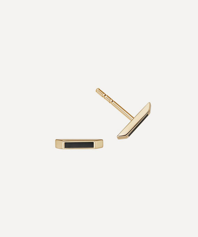 Astley Clarke 18ct Gold Plated Vermeil Silver Aubar Stud Earrings In Black