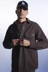 Dickies Flannel Lined Duck Canvas Shirt Jacket In Chocolate