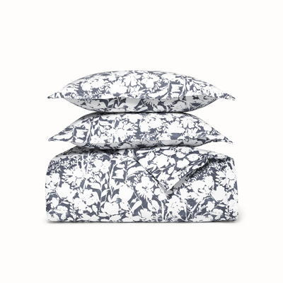 Boll & Branch Organic Signature Floral Silhouette Duvet Set In Mineral