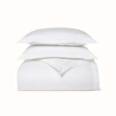 Boll & Branch Organic Percale Hemmed Duvet Set In White