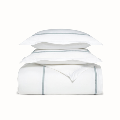 Boll & Branch Organic Signature Eyelet Duvet Set In White/shore