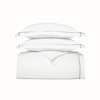 Boll & Branch Organic Signature Embroidered Duvet Set In White/stone